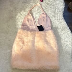 Hera Collection Blush Faux Fur Dress